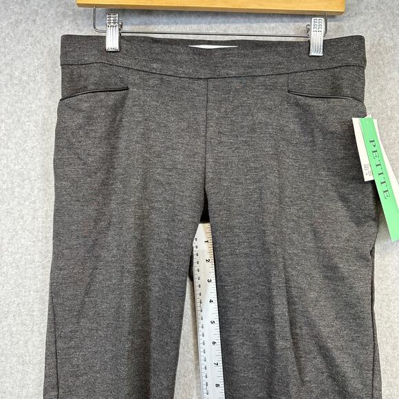89th + Madison Pants Womens Size PM Charcoal Heather Gray Pull On Ankle Comfort - Picture 12 of 13